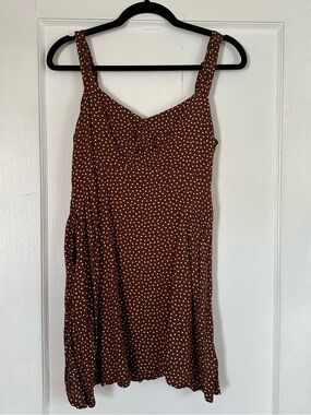Brown Polka Dot Mini dress